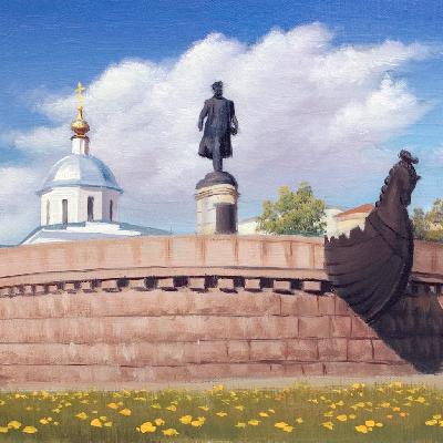 Тверь, памятник А. Никитину — картина маслом на холсте
