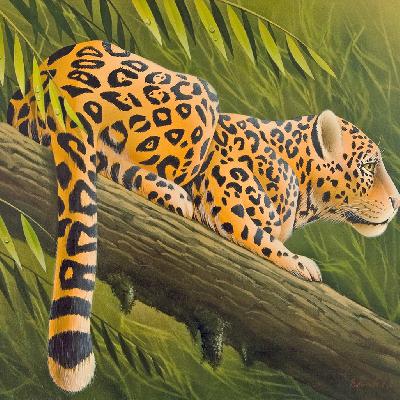 Тигр — декоративная живопись маслом на оргалите