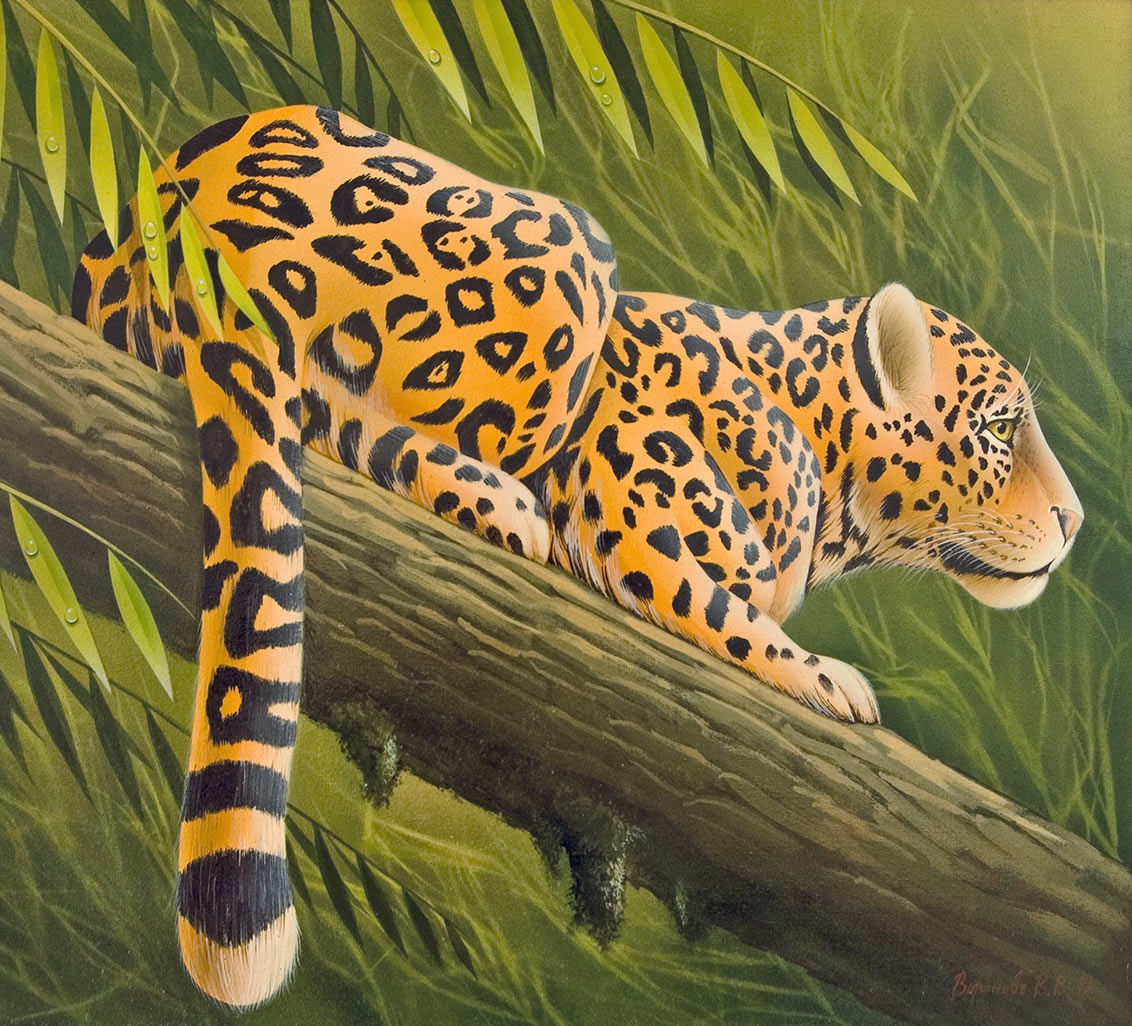 Тигр — декоративная живопись маслом на оргалите