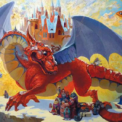 Красный дракон — картина маслом на холсте