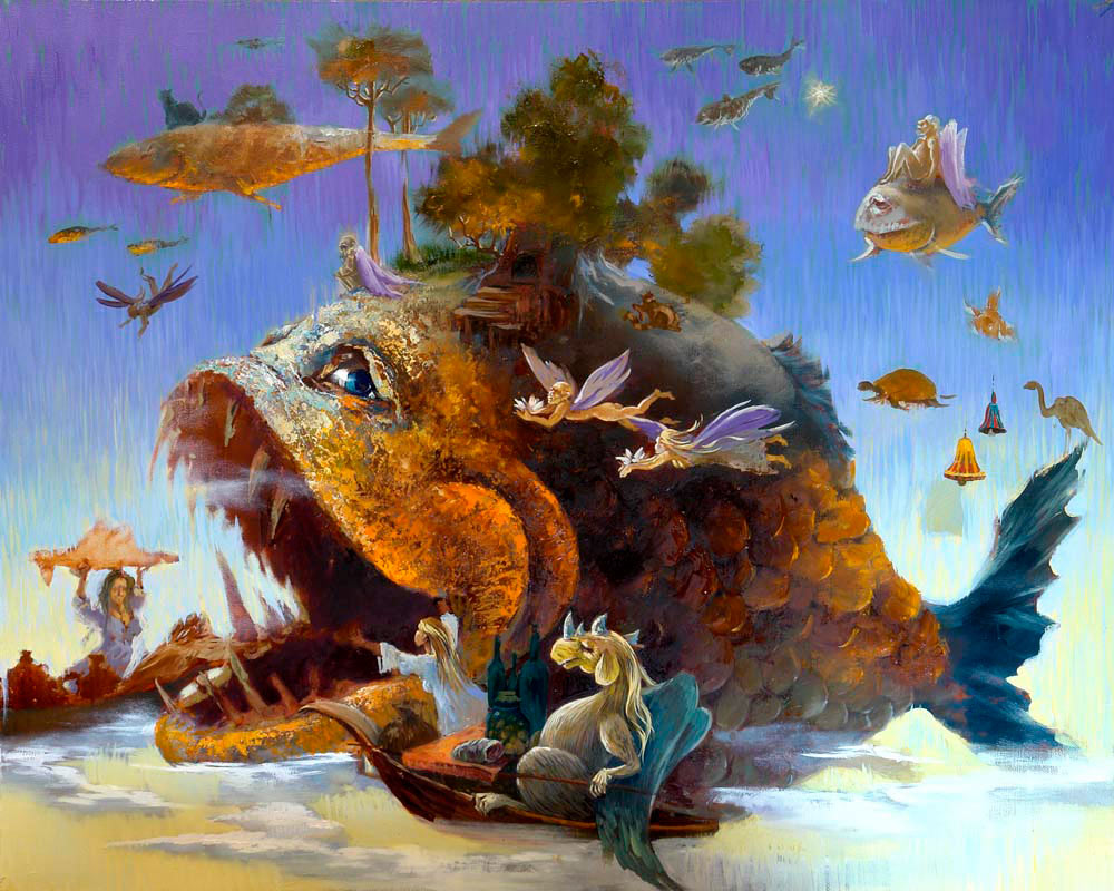 Летающая рыба — сказочная картина в детскую комнату