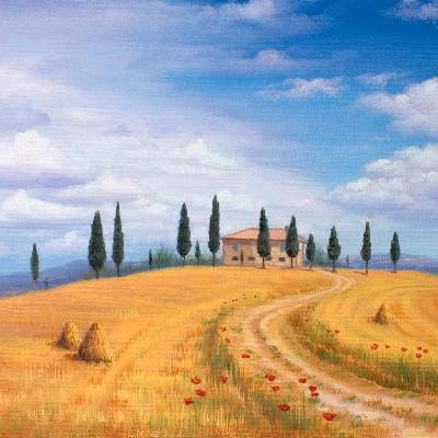 Италия. Сельский пейзаж — картина маслом на холсте
