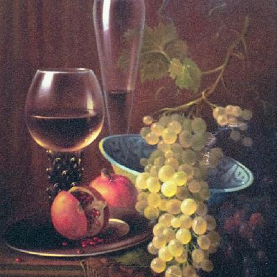Натюрморт с виноградом — картина маслом на холсте