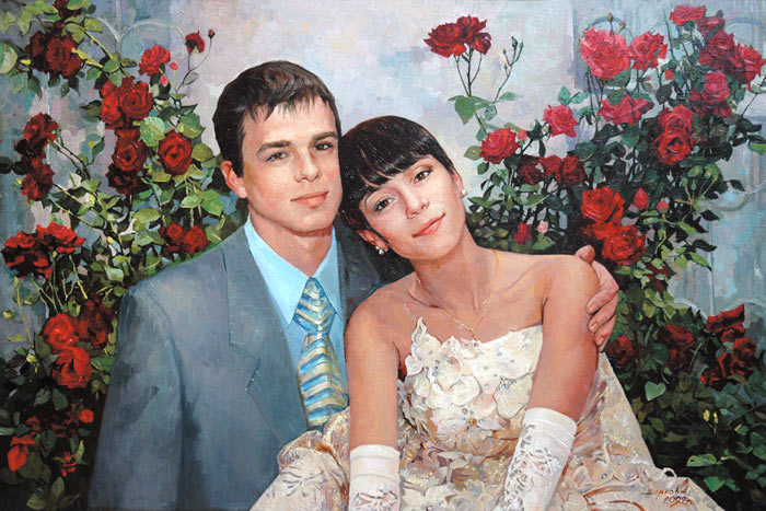 Свадебный портрет — картина маслом на холсте
